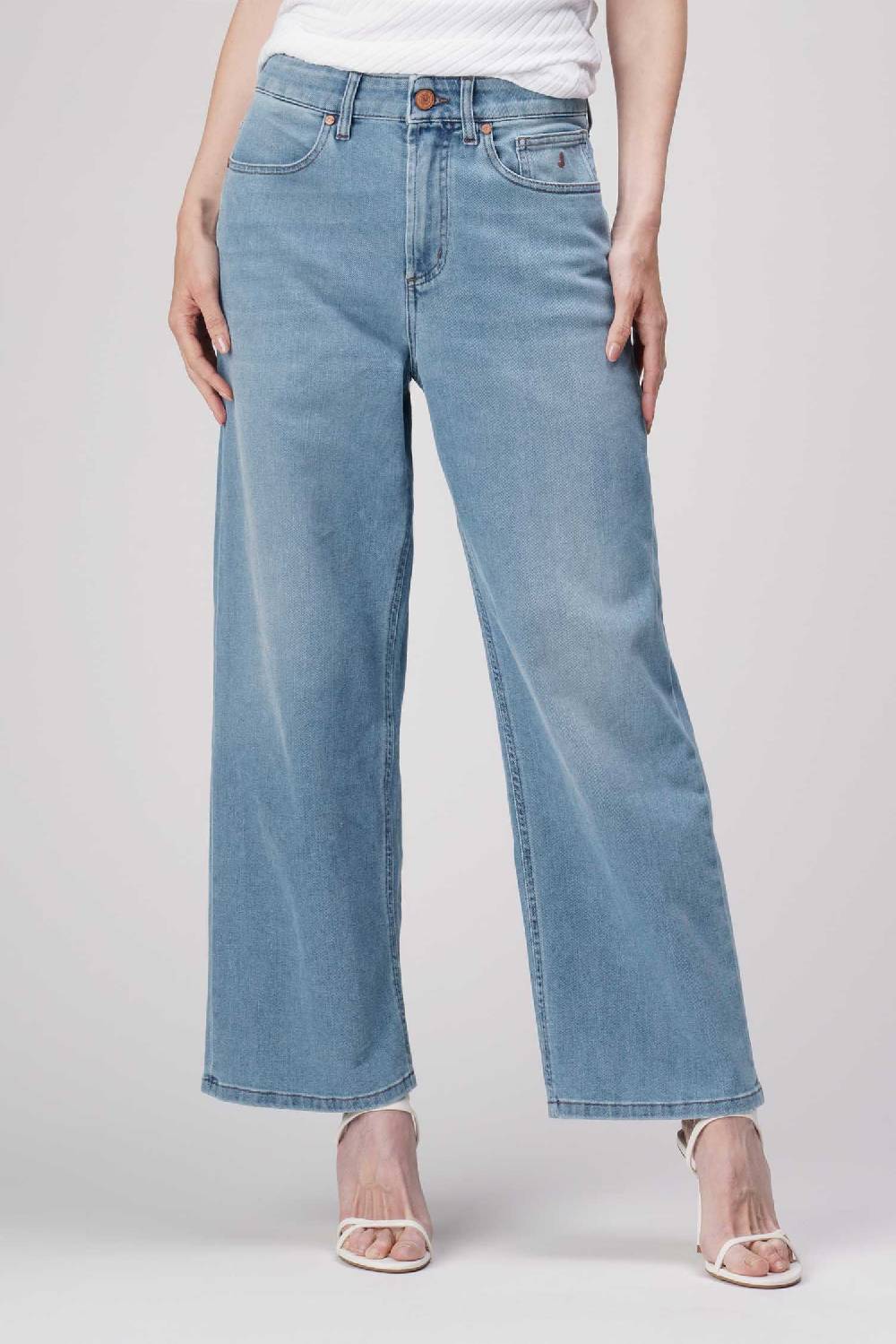 ﻿Jeckerson Jasmine - Pantalone 5 tasche palazzo in denim tri-blend Economico