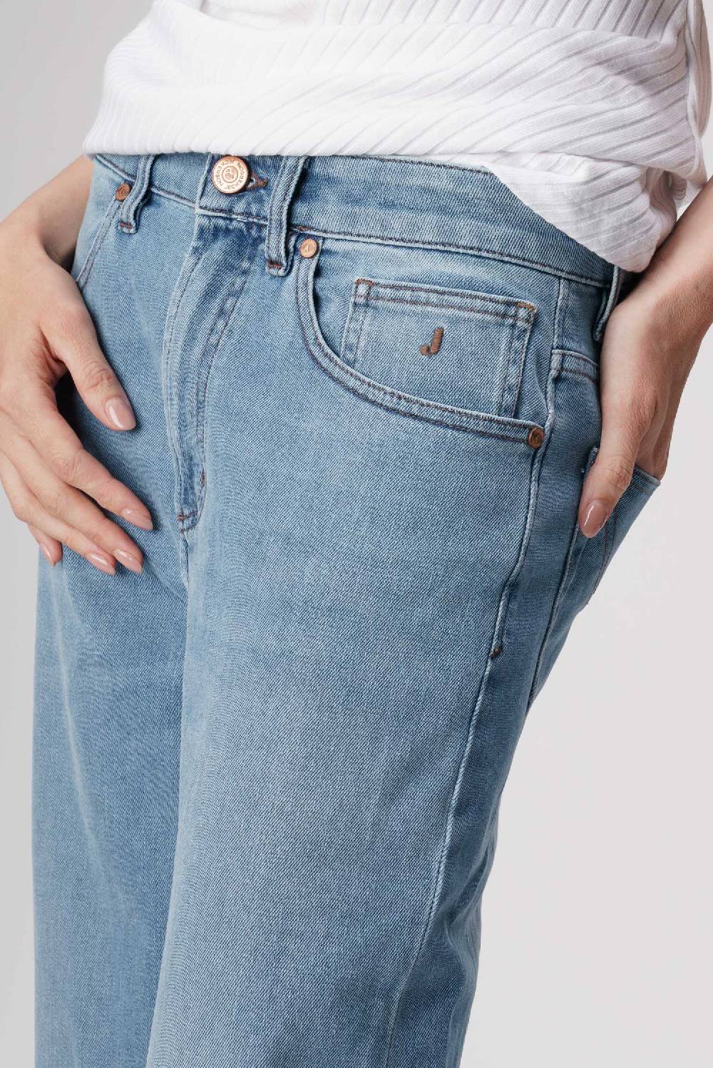 ﻿Jeckerson Jasmine - Pantalone 5 tasche palazzo in denim tri-blend Economico