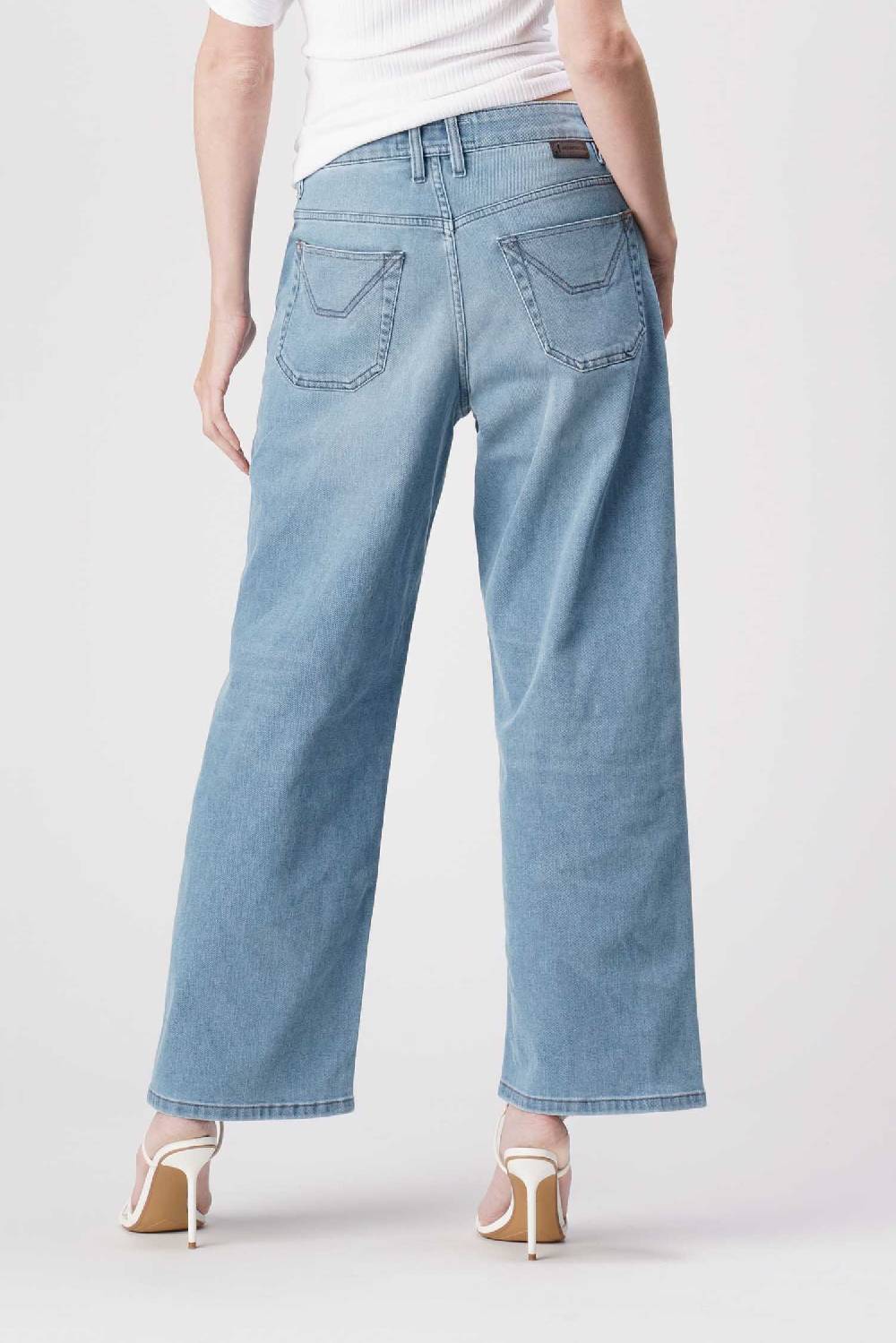 ﻿Jeckerson Jasmine - Pantalone 5 tasche palazzo in denim tri-blend Economico