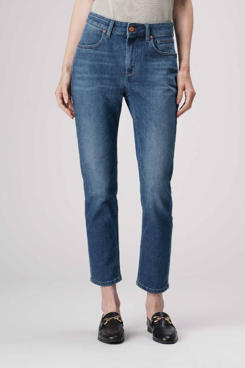 Jeckerson Jacqueline - Pantalone 5 tasche in denim tri-blend blu scuro Online