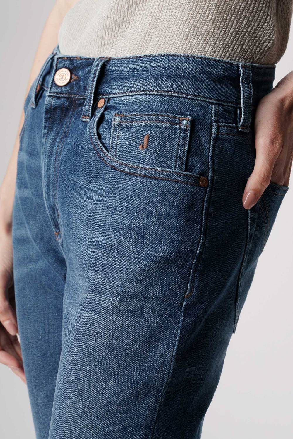 Jeckerson Jacqueline - Pantalone 5 tasche in denim tri-blend blu scuro Online