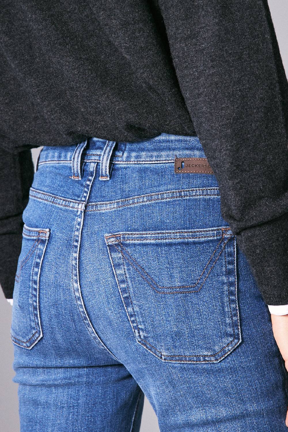 Jeckerson 5 tasche skinny in denim blu medio Outlet