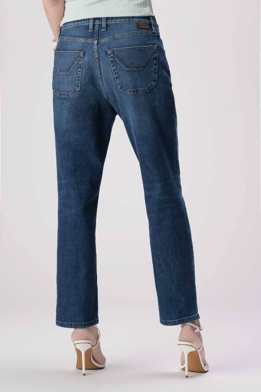 Jeckerson Julia - Pantalone 5 tasche boyfriend in denim tri-blend blu scuro Hotsell