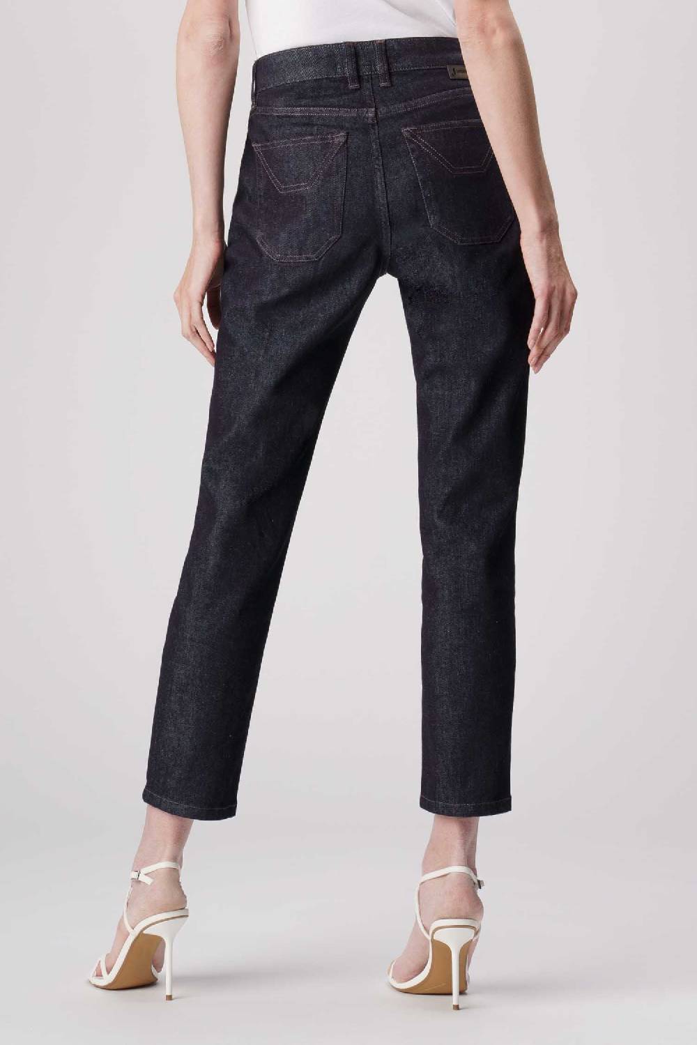 Jeckerson Jacqueline - Pantalone 5 tasche in denim tri-blend blu rinse Vendita Calda