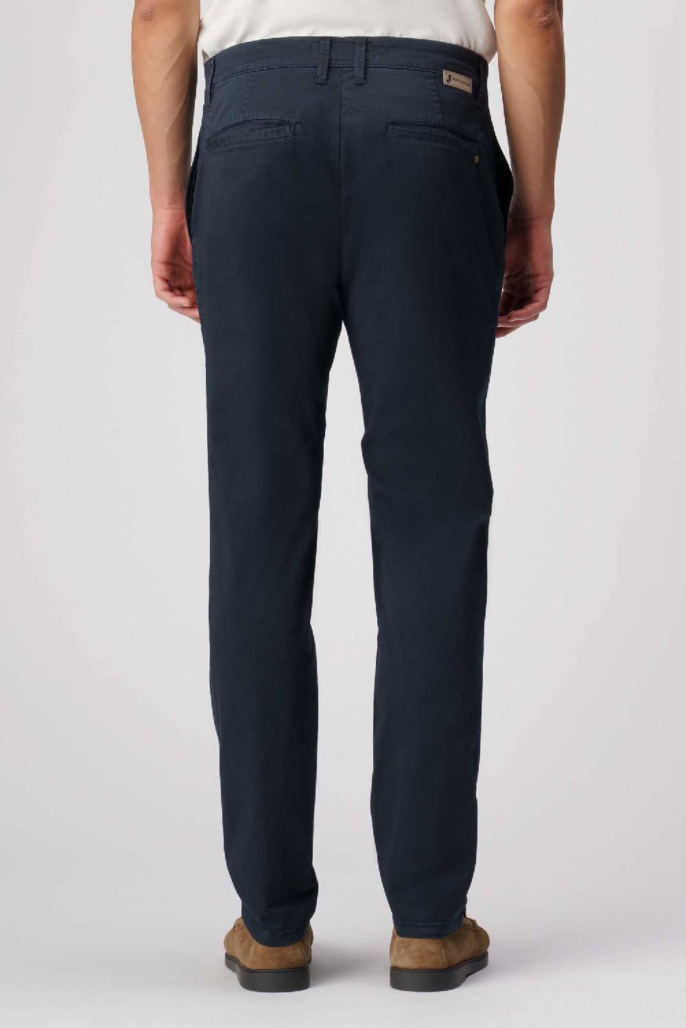 Jeckerson Jack- Pantalone chino con tasca americana in armatura raso blu scuro Saldi Di Fabbrica