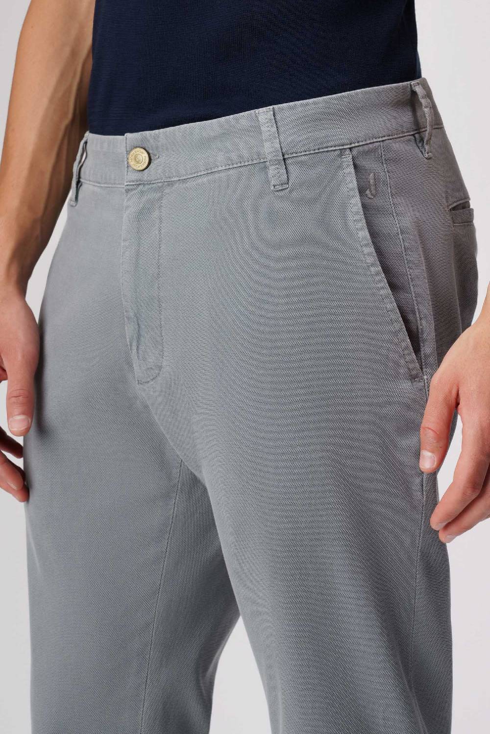 Jeckerson Jack- Pantalone chino con tasca americana in armatura raso grigio scuro I Più Venduti