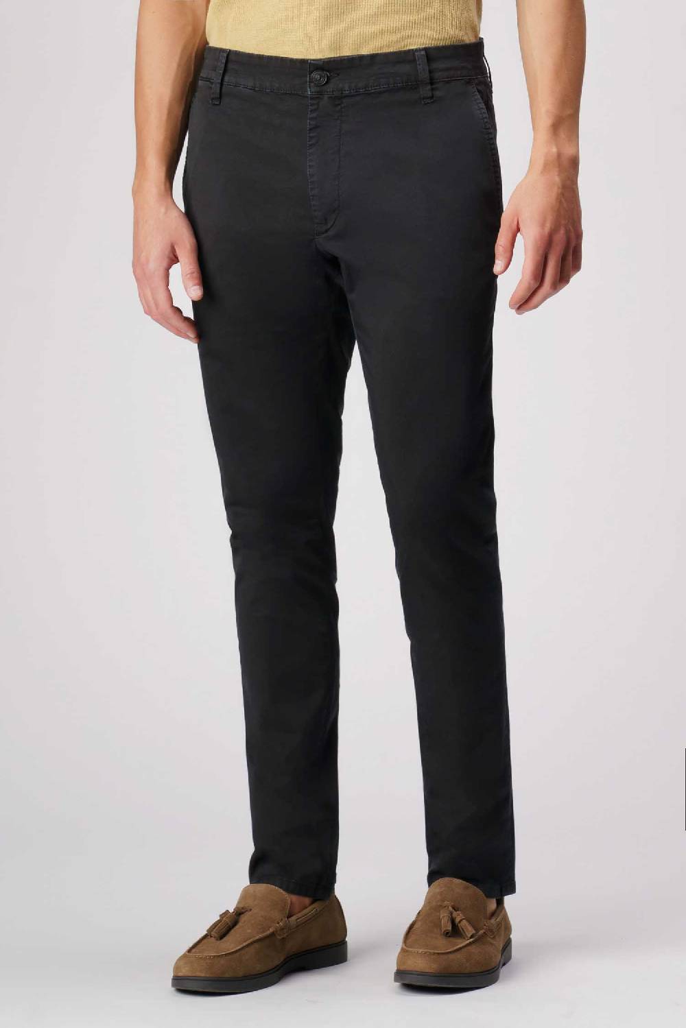 Jeckerson Jack- Pantalone chino con tasca americana in armatura raso nero Vendite Flash