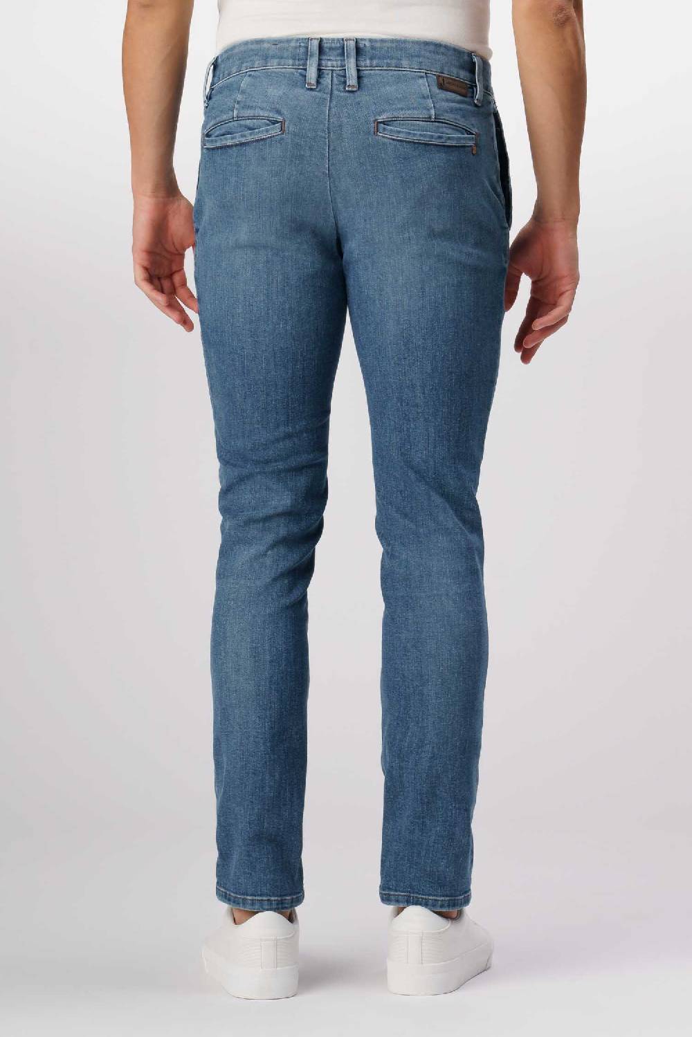 Jeckerson Jack- Pantalone chino in comfort denim blu medio In Saldo