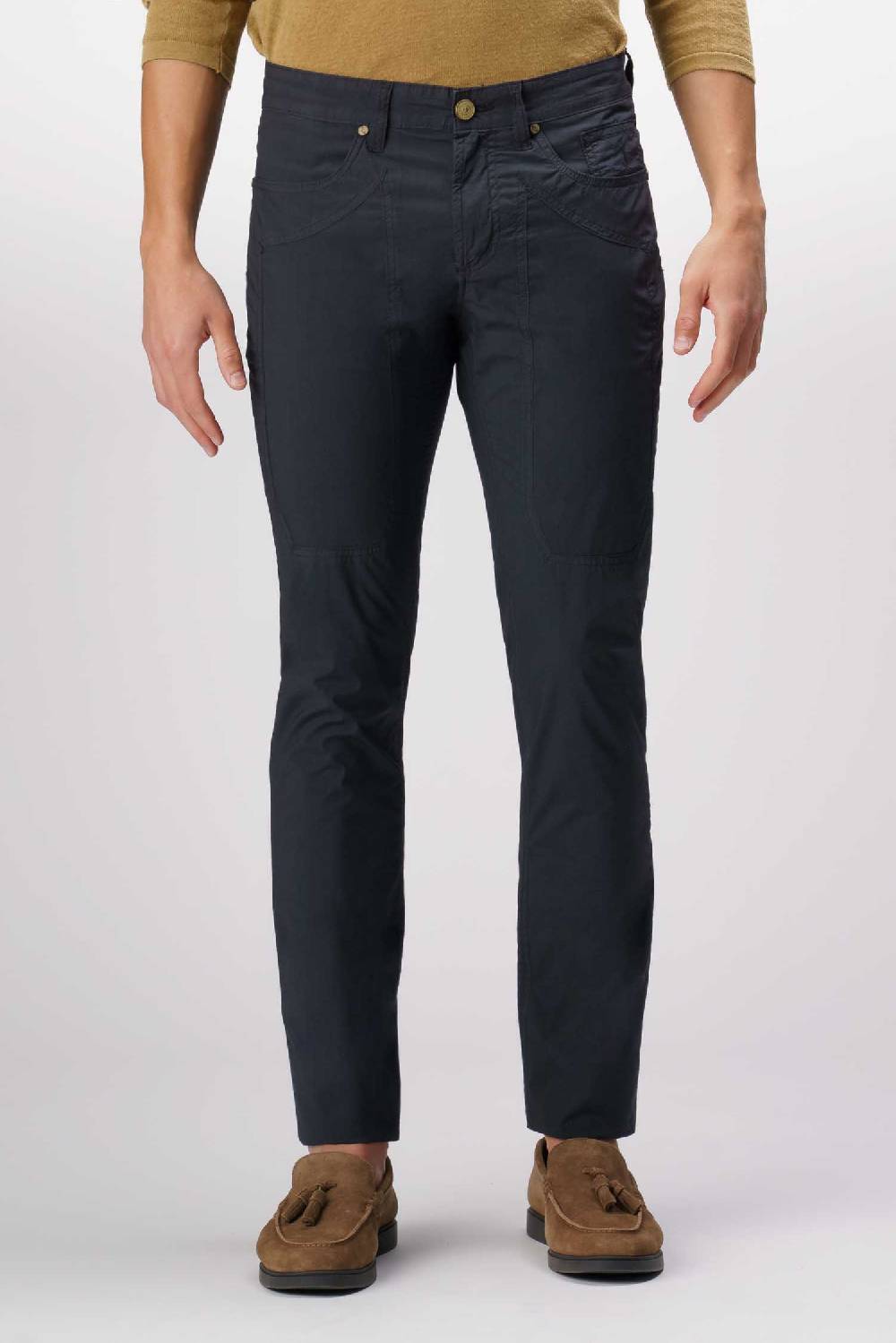 Jeckerson John - Pantalone 5 tasche con toppa blu scuro Spedizione Gratuita