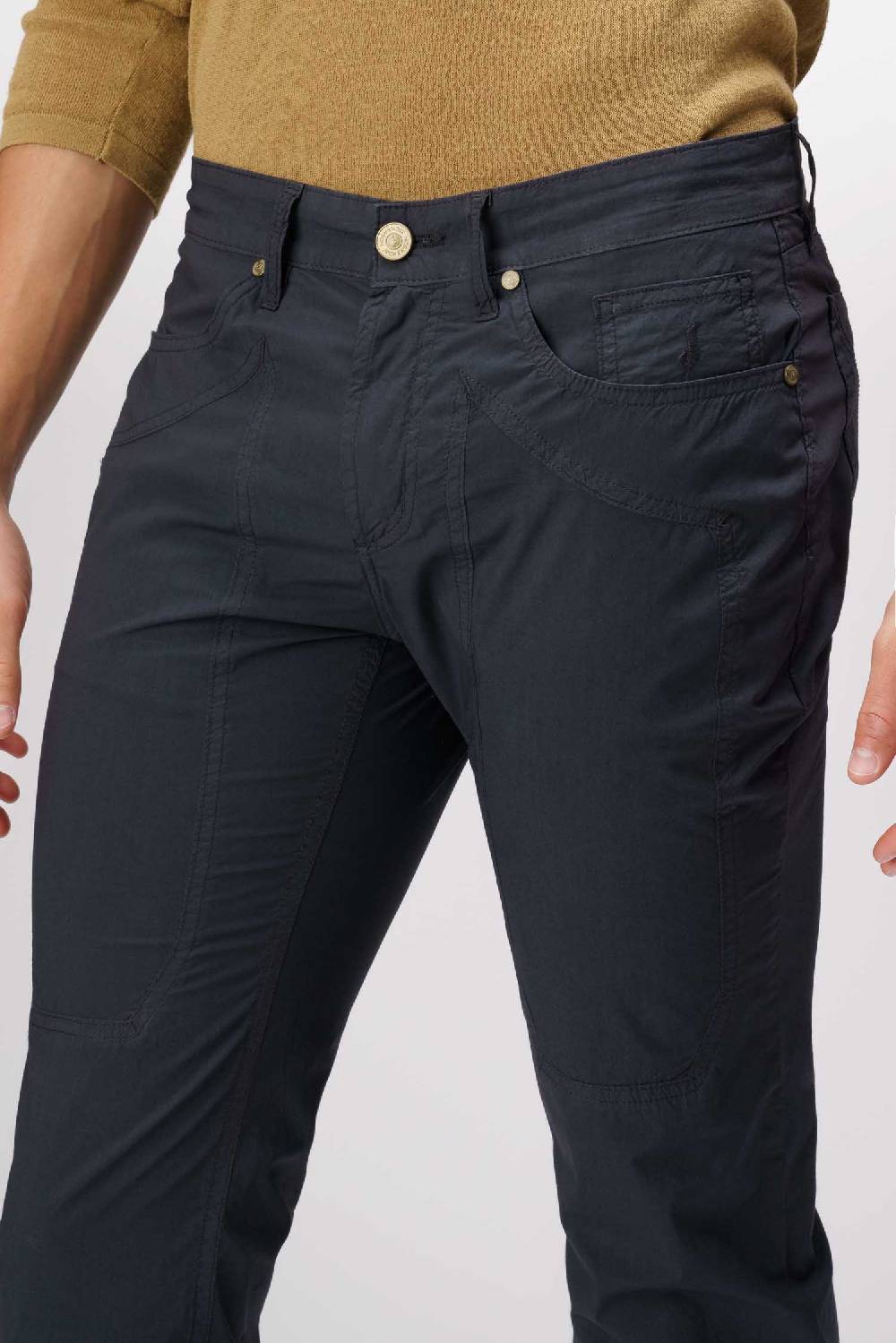 Jeckerson John - Pantalone 5 tasche con toppa blu scuro Spedizione Gratuita