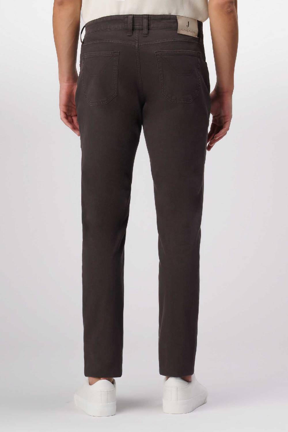 Jeckerson John - Pantalone 5 tasche con toppa in nido d'ape marrone Negozi Online