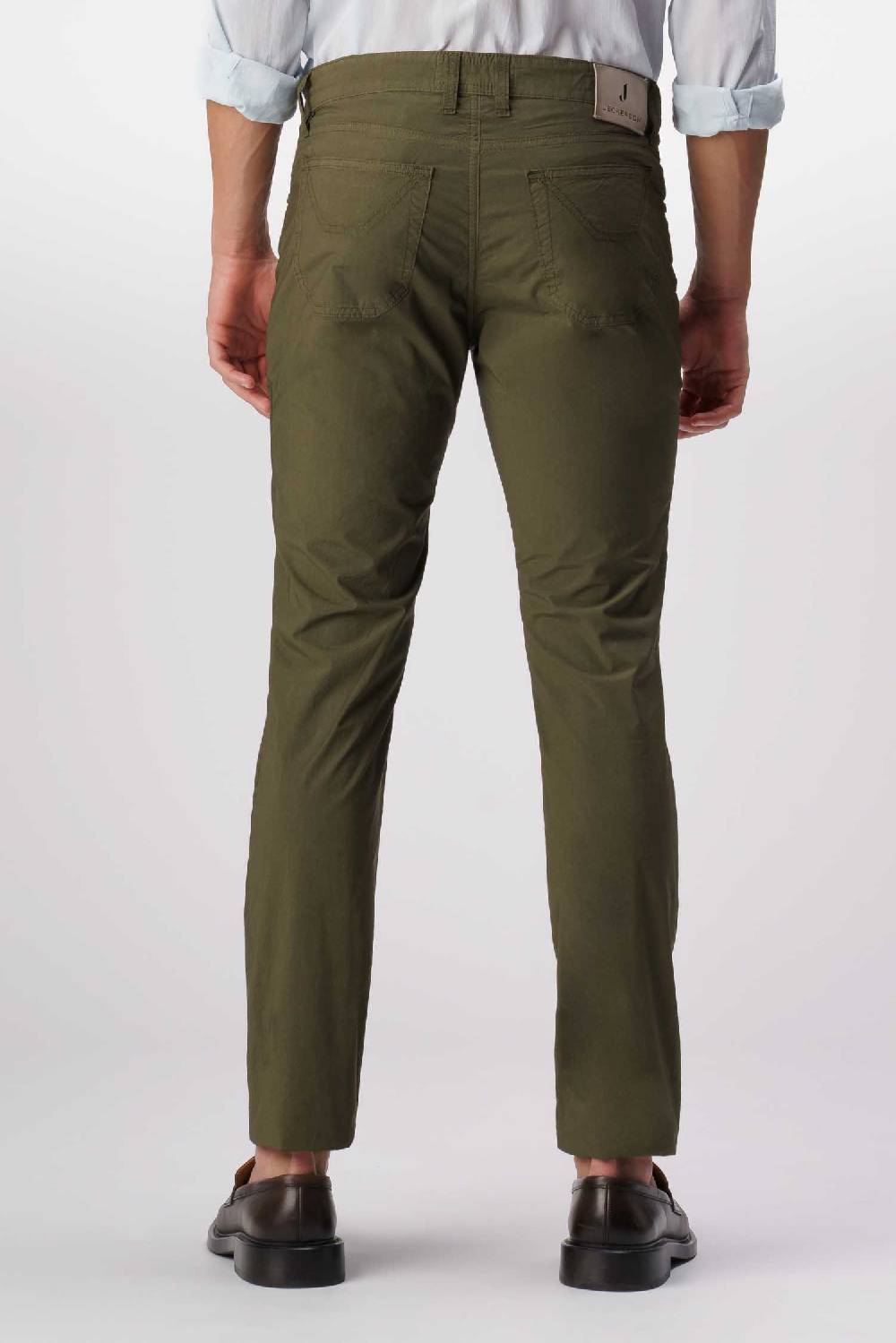 Jeckerson John - Pantalone 5 tasche con toppa verde militare Acquista Ora