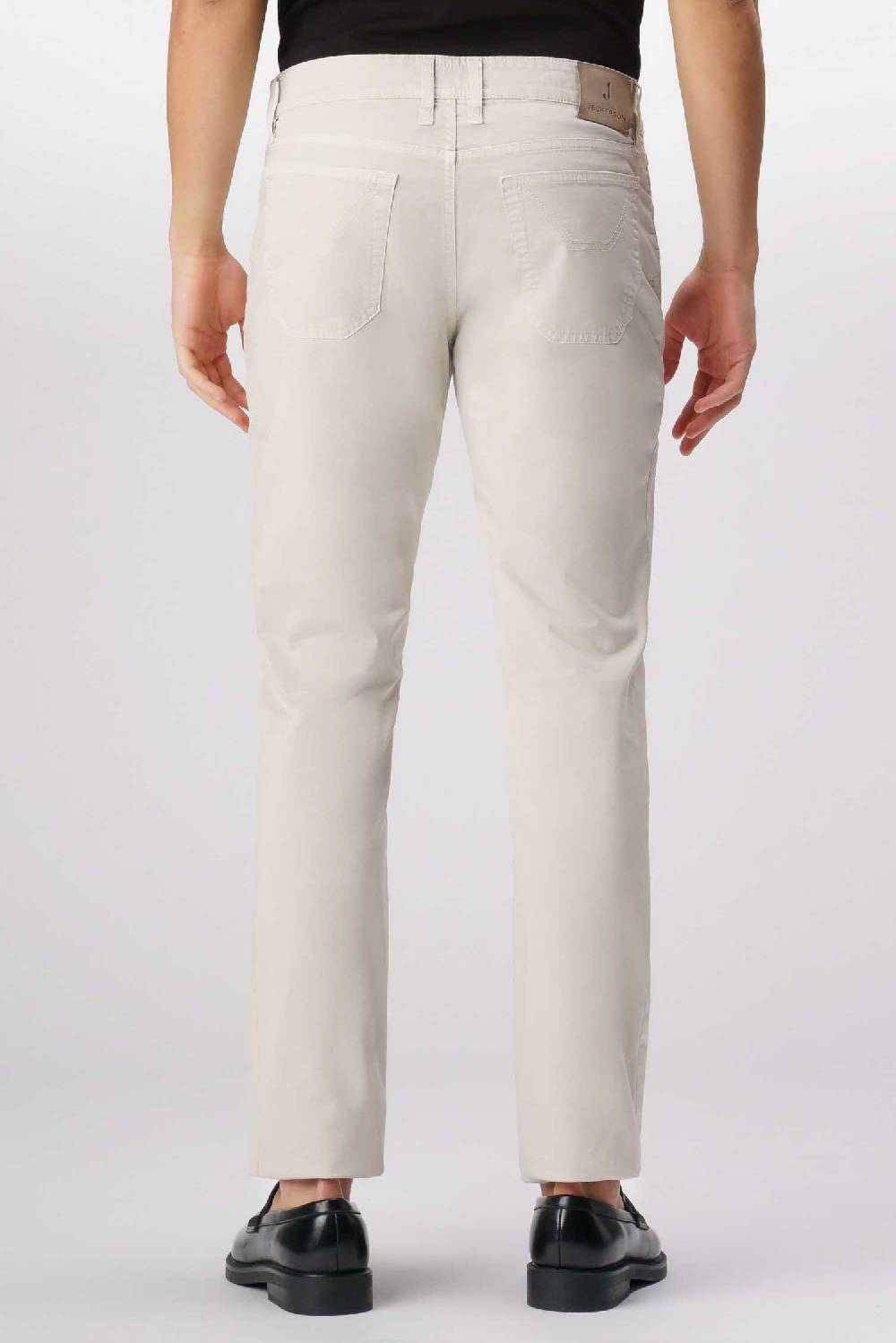 Jeckerson John - Pantalone 5 tasche in armatura raso beige chiaro Consegna Veloce