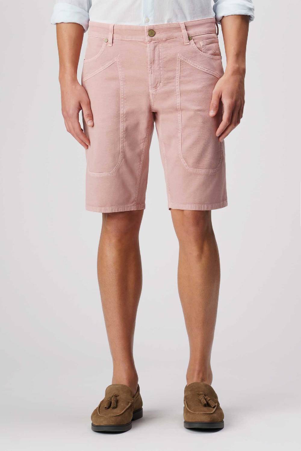 Jeckerson Jayden - Bermuda con toppa in nido d'ape rosa chiaro Sconto
