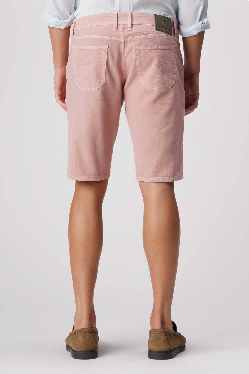 Jeckerson Jayden - Bermuda con toppa in nido d'ape rosa chiaro Sconto