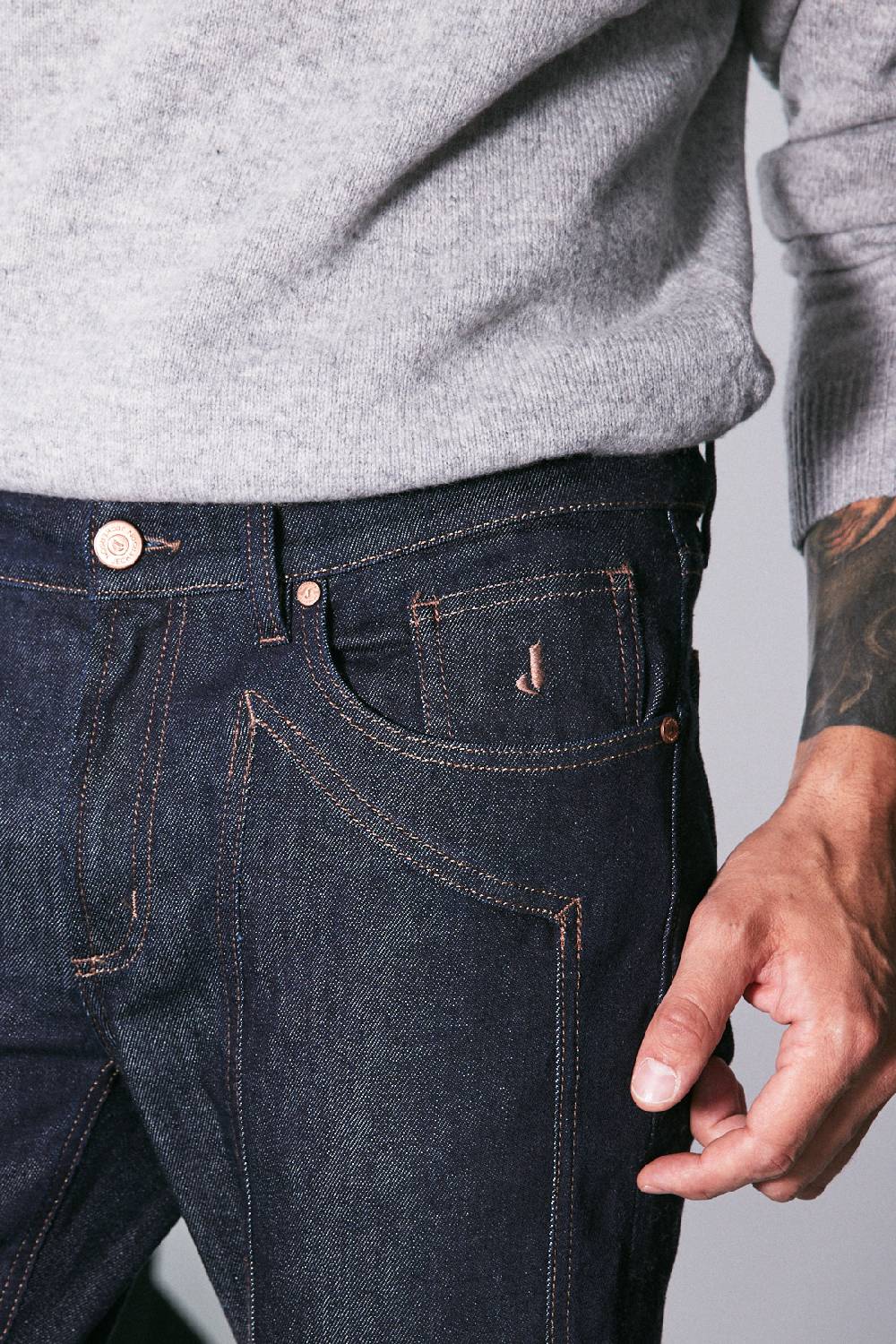 Jeckerson Pantalone 5 tasche con toppa in denim Online