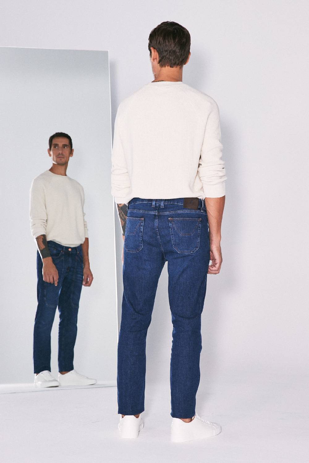 Jeckerson Pantalone 5 tasche con toppa in denim Online