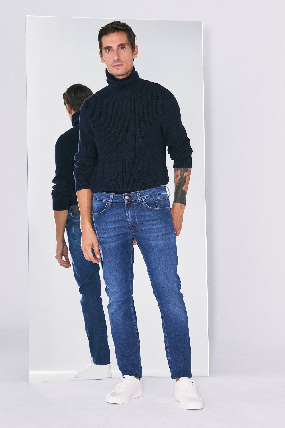 Jeckerson Pantalone 5 tasche slim fit in denim In Vendita