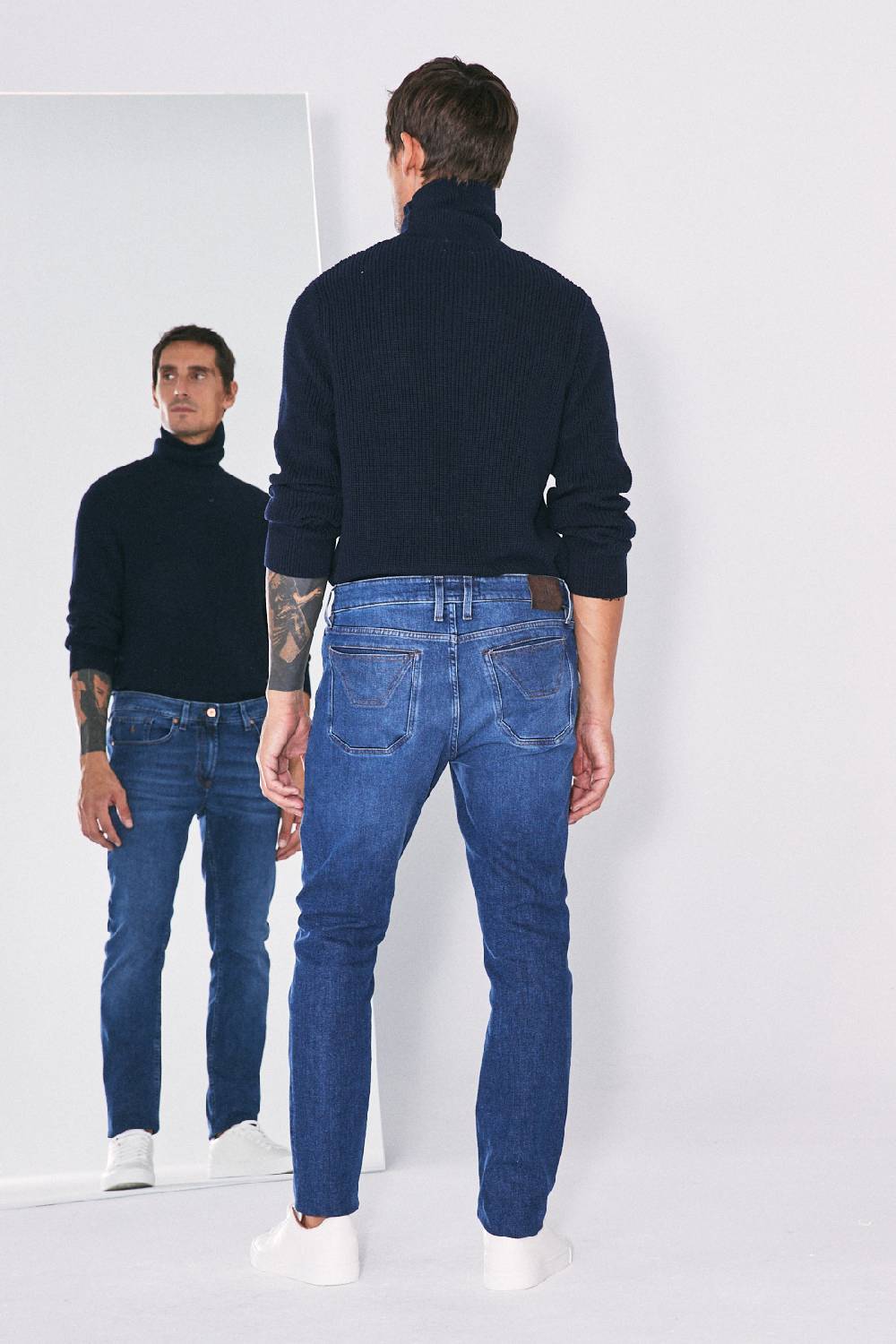 Jeckerson Pantalone 5 tasche slim fit in denim In Vendita