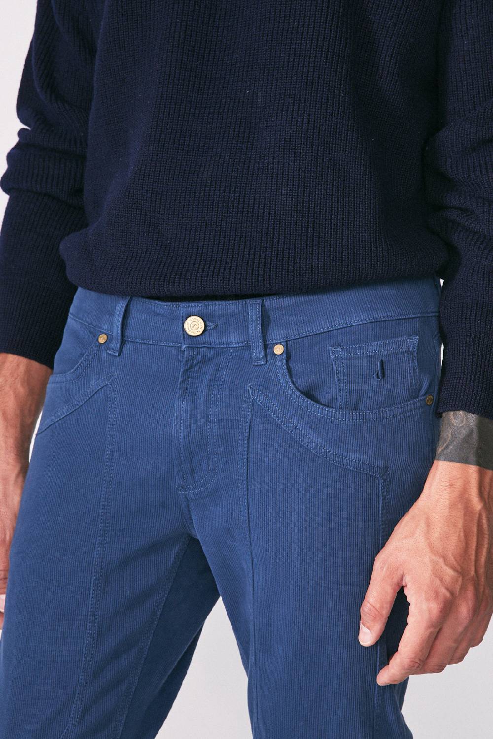 Jeckerson Pantalone in cotè de cheval slim fit con toppa Saldi