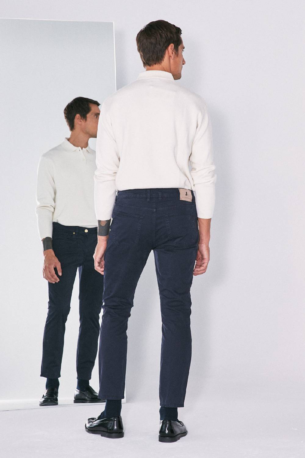 Jeckerson Pantalone skinny in gabardina stretch con toppa Hotsell