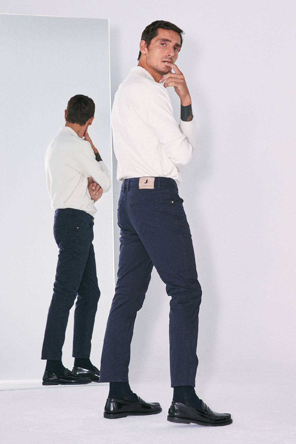 Jeckerson Pantalone skinny in gabardina stretch con toppa Hotsell