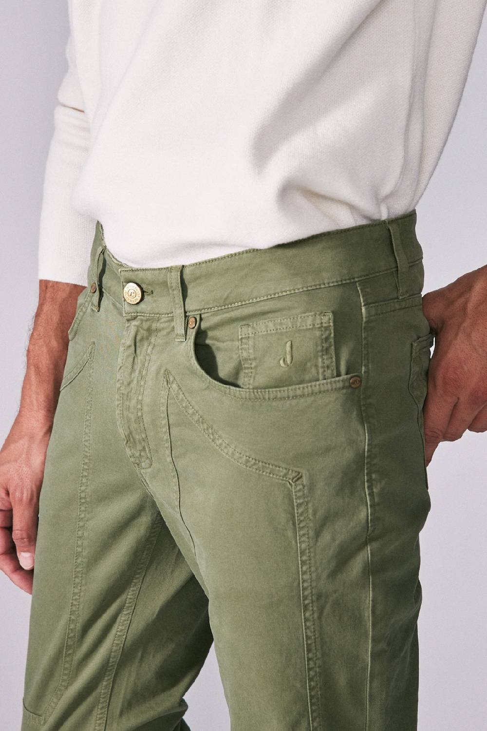 Jeckerson Pantalone slim fit con toppa Vendita Calda