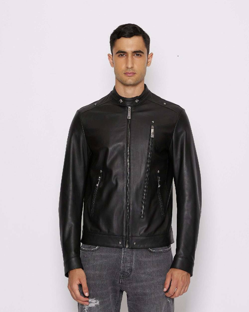 John Richmond Giacca in 100% pelle con chiusura con zip Saldi