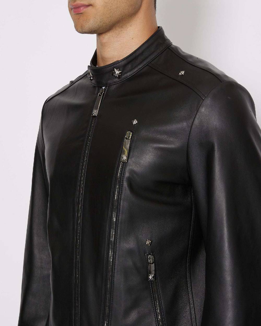 John Richmond Giacca in 100% pelle con chiusura con zip Saldi