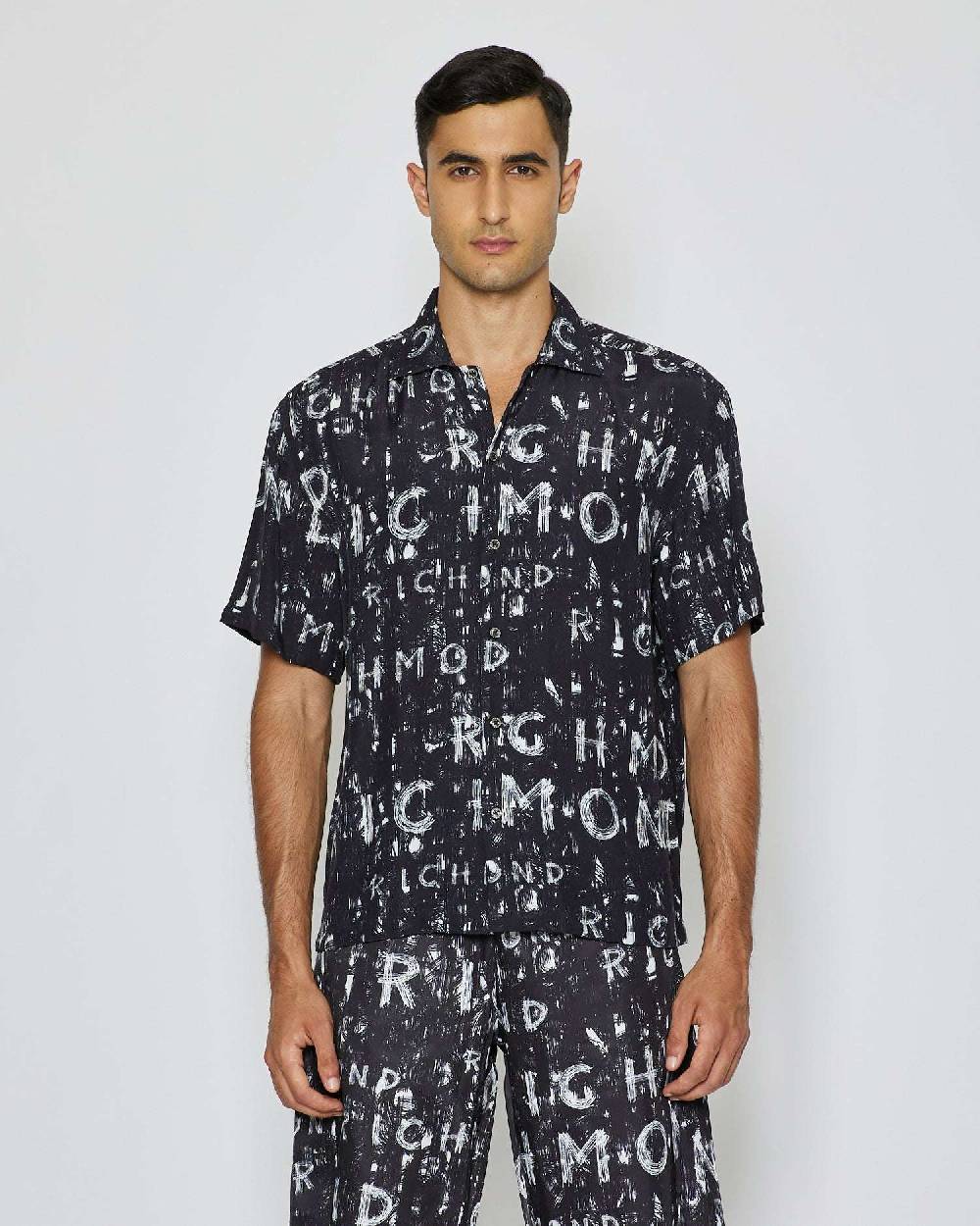 John Richmond Camicia con pattern tone sur tone Offerte