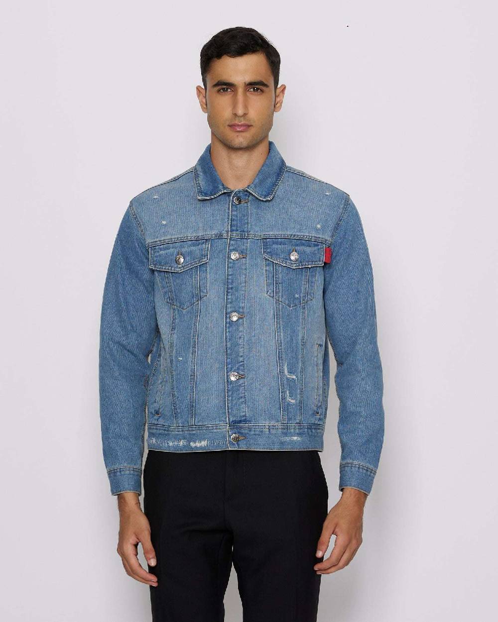 John Richmond Giacca in denim con tasche frontali Vendita Calda