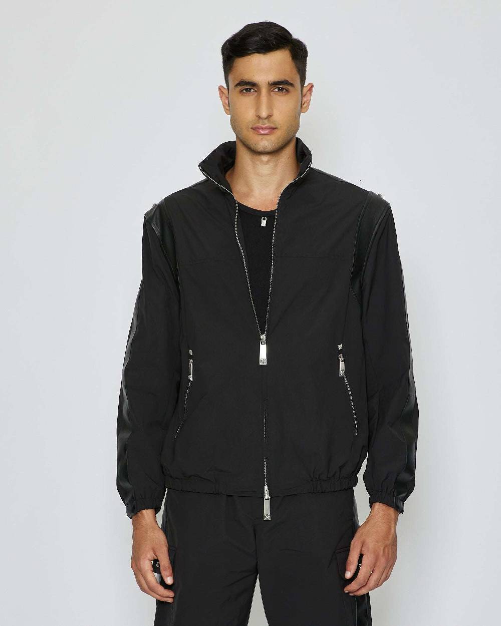 John Richmond Bomber con cappuccio con dettagli in ecopelle Vendita Economica