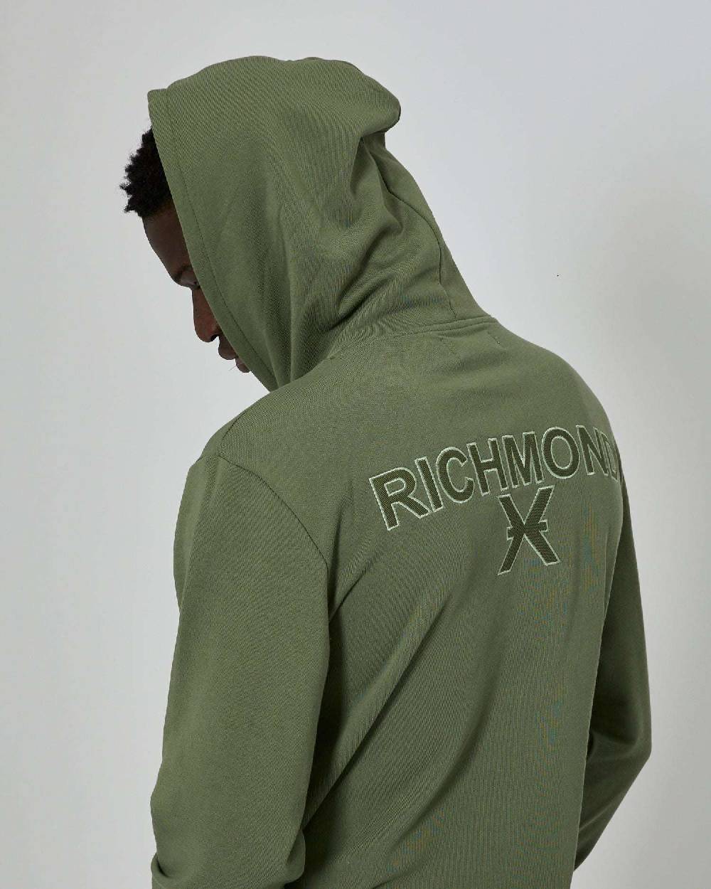 John Richmond Felpa con cappuccio e stampa sul retro Negozio