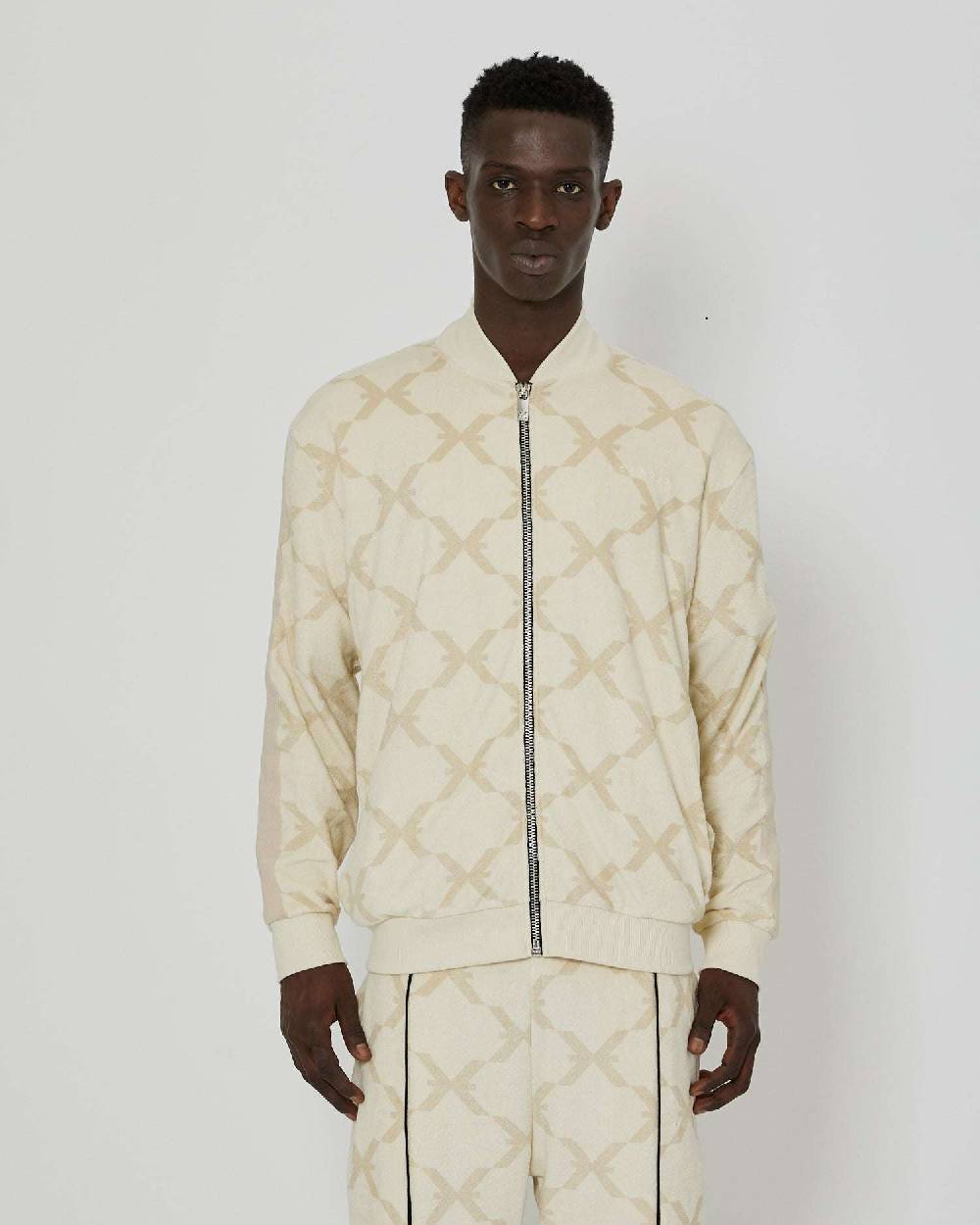 John Richmond Felpa stampata con logo e chiusura con zip Nuova