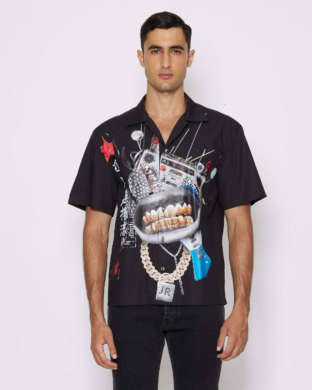 John Richmond Camicia con grafica sul davanti Moda