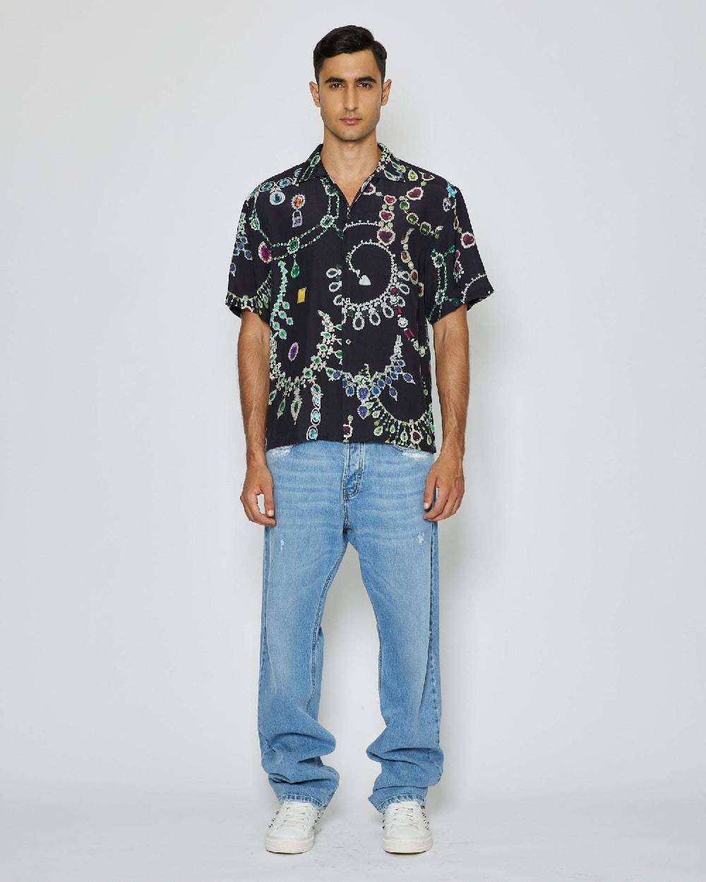 John Richmond Camicia con pattern tone sur tone