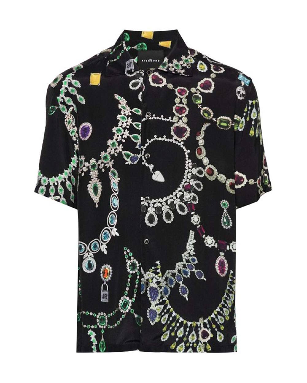 John Richmond Camicia con pattern tone sur tone Italy