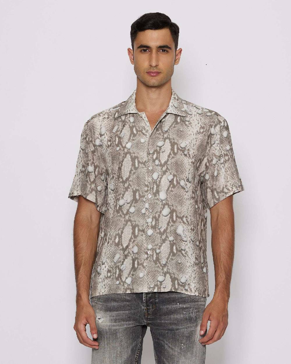 John Richmond Camicia con pattern tone sur tone Italia