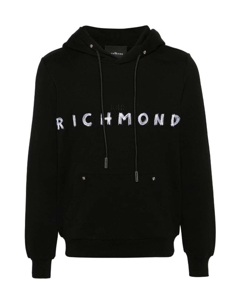 John Richmond Felpa con logo sul davanti a contrasto Soddisfazione Garantita
