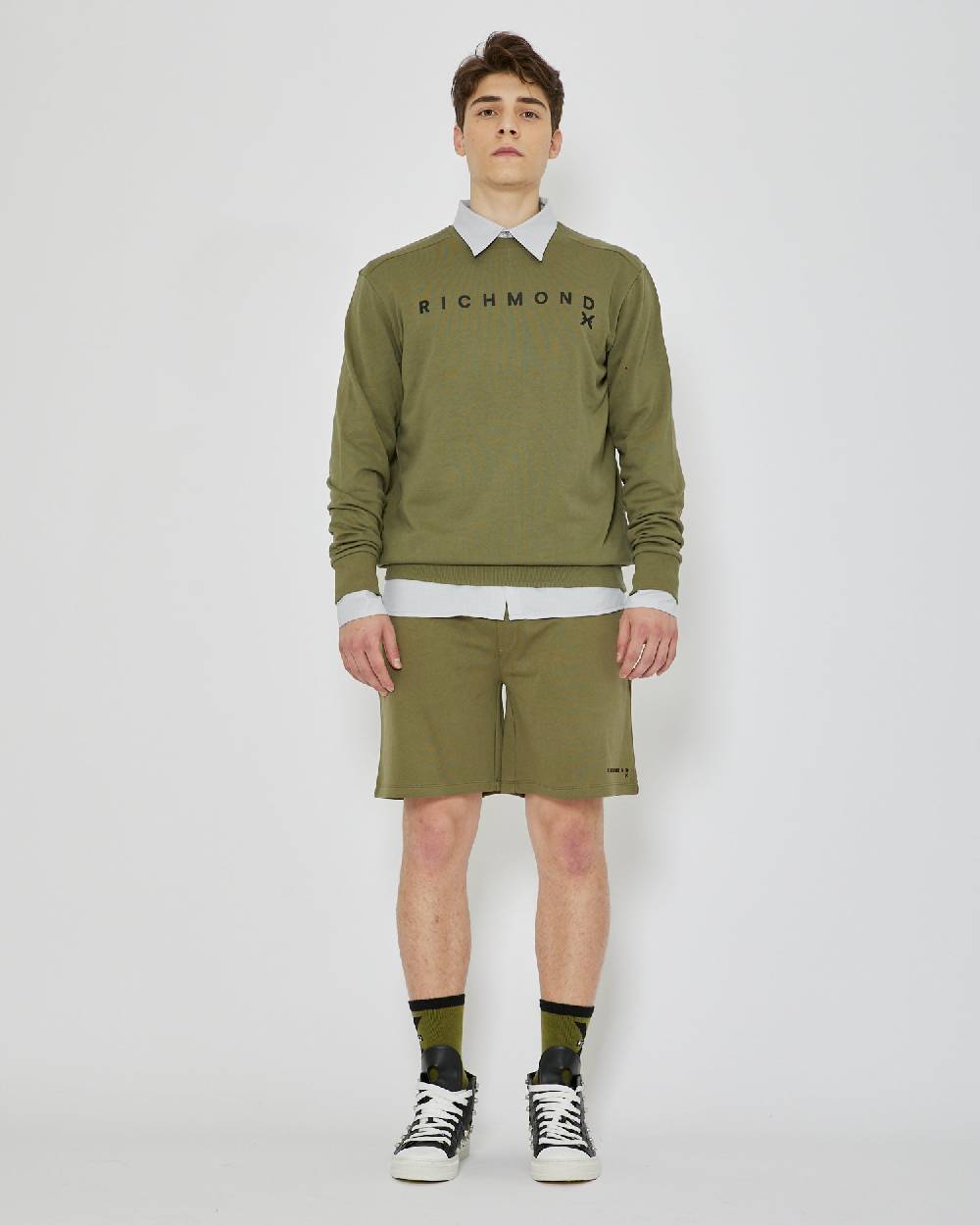 John Richmond Felpa con logo sul davanti Prezzo Ridotto
