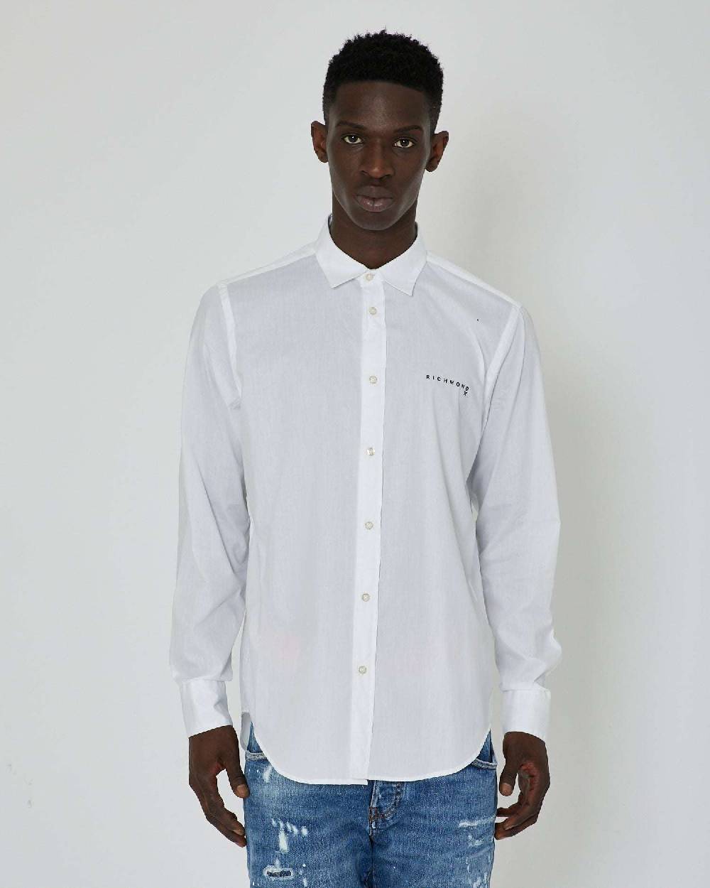 John Richmond Camicia con logo a contrasto sul davanti Hotsell