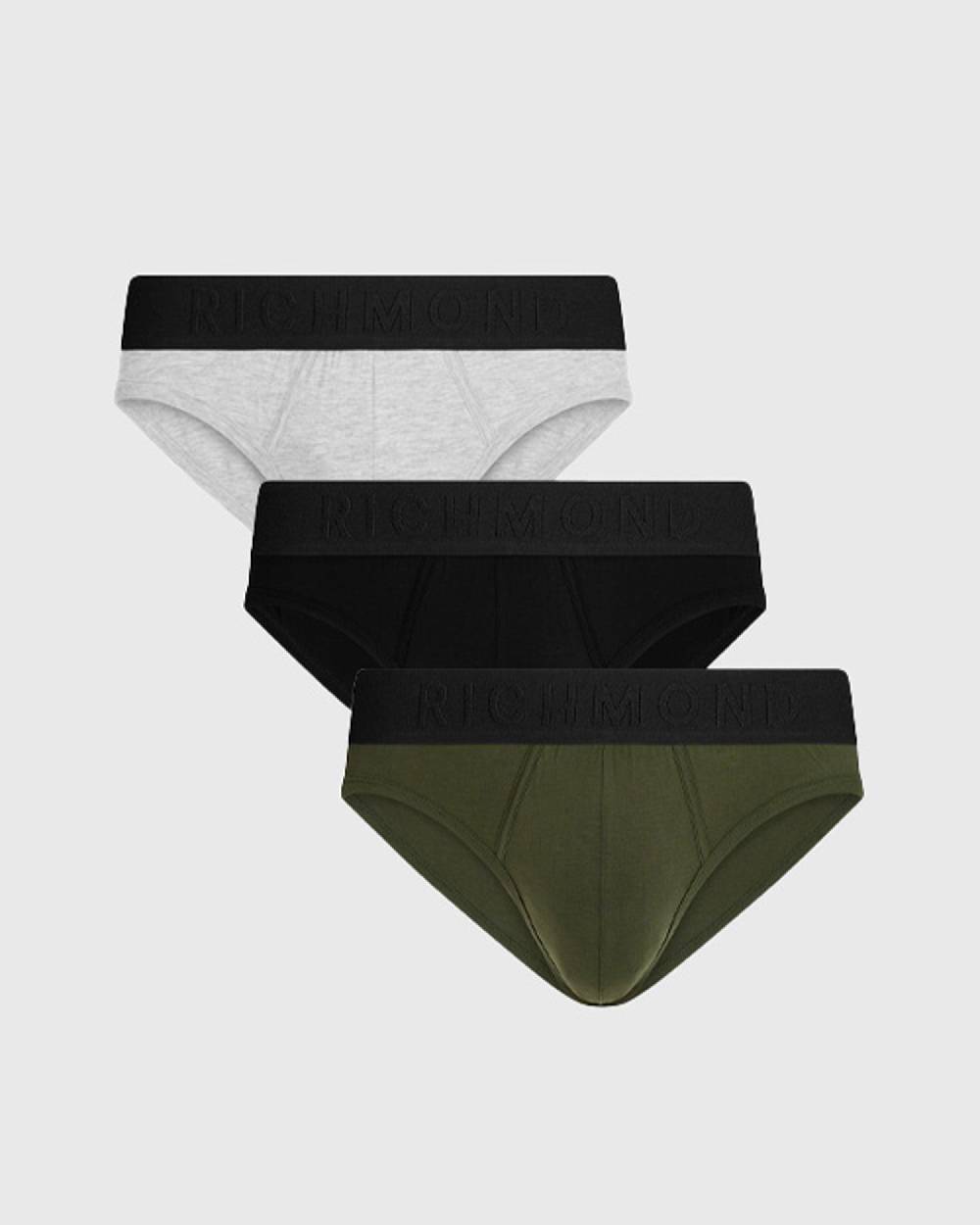 Richmondunderwear Tripack slip vita bassa tricolor in cotone pettinato Sconto