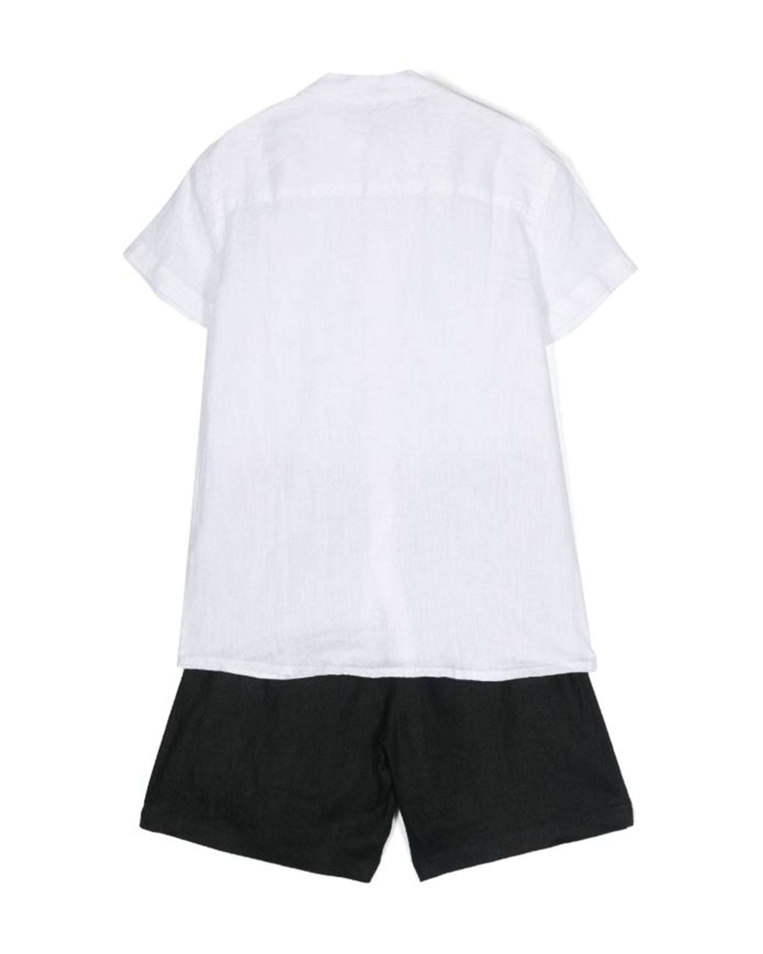 John Richmond kids Completo camicia e bermuda logo sul davanti In Vendita