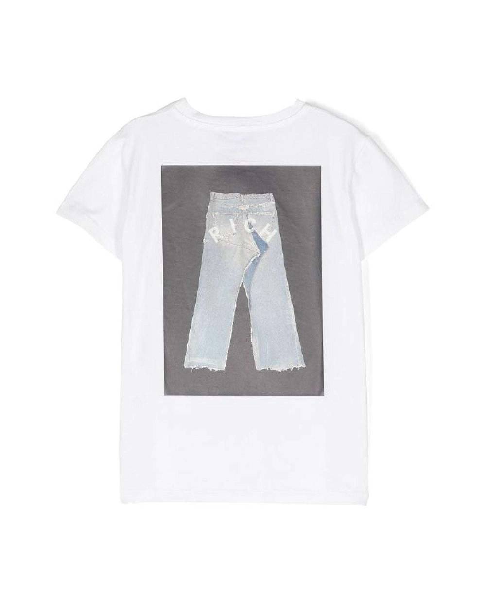 John Richmond kids T-shirt con grafica sul davanti e sul retro In Saldo