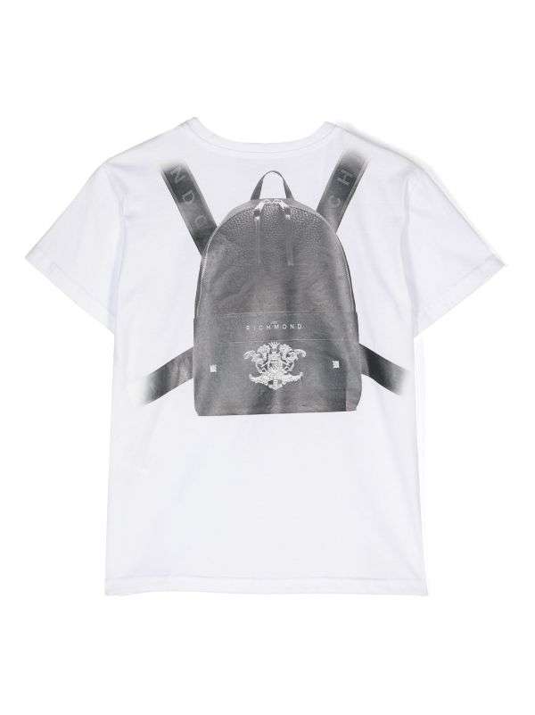 John Richmond kids T-shirt con stampa sul davanti e sul retro Moda
