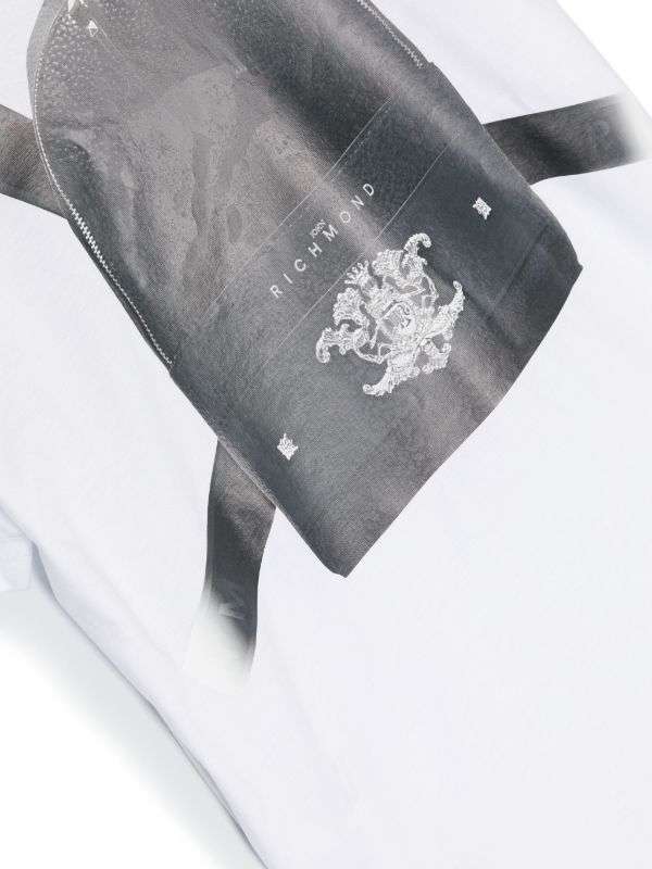 John Richmond kids T-shirt con stampa sul davanti e sul retro Moda