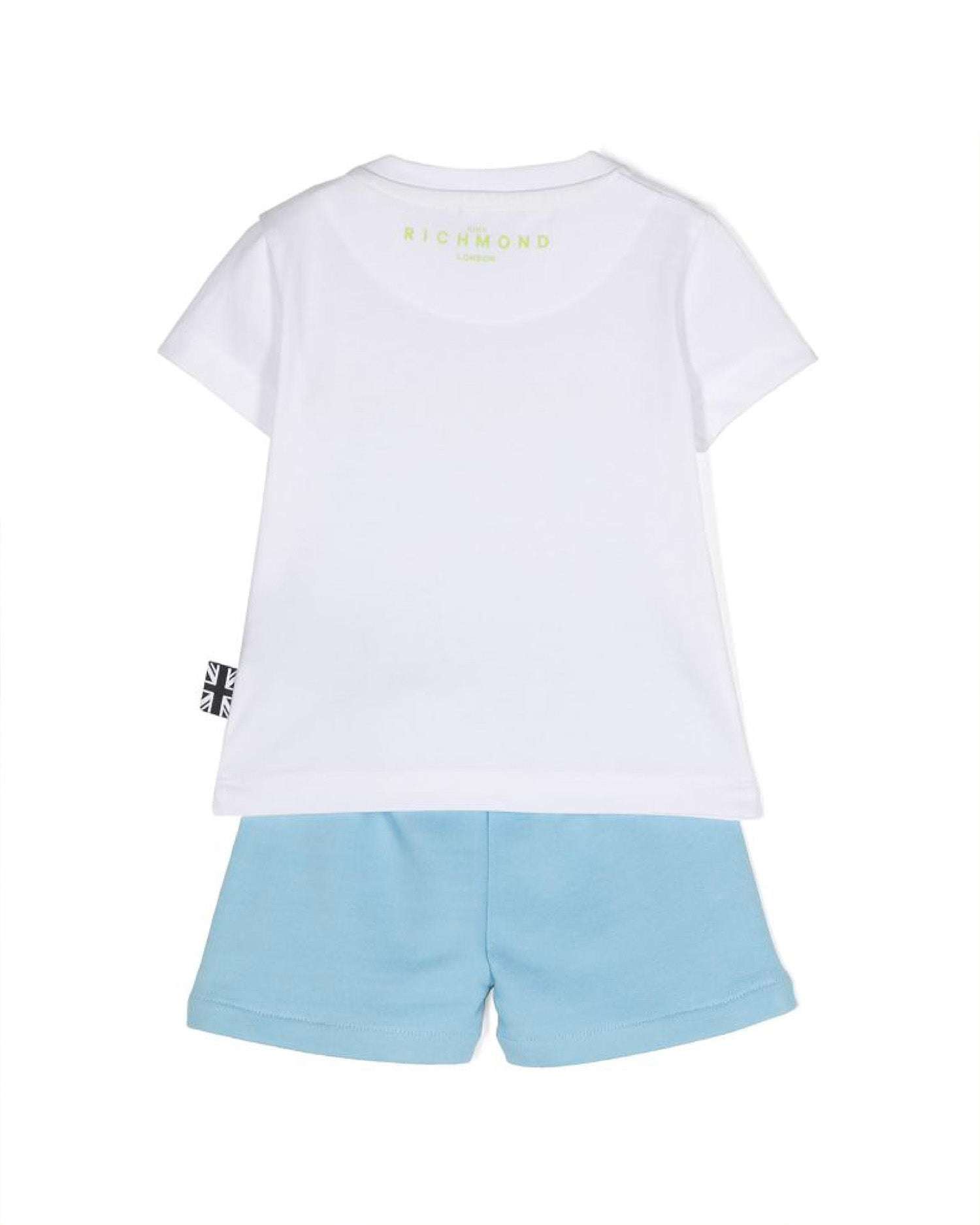John Richmond kids Completo t-shirt con logo e bermuda Spedizione Gratuita