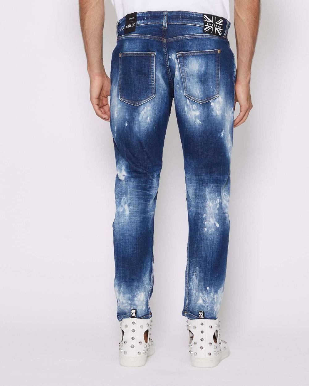 John Richmond Jeans slim con strappi sul davanti bleaching effect Outlet