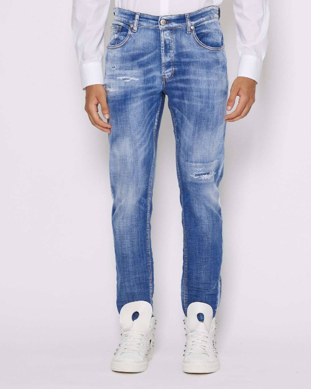 John Richmond Jeans slim con lavaggio effeto used Saldi