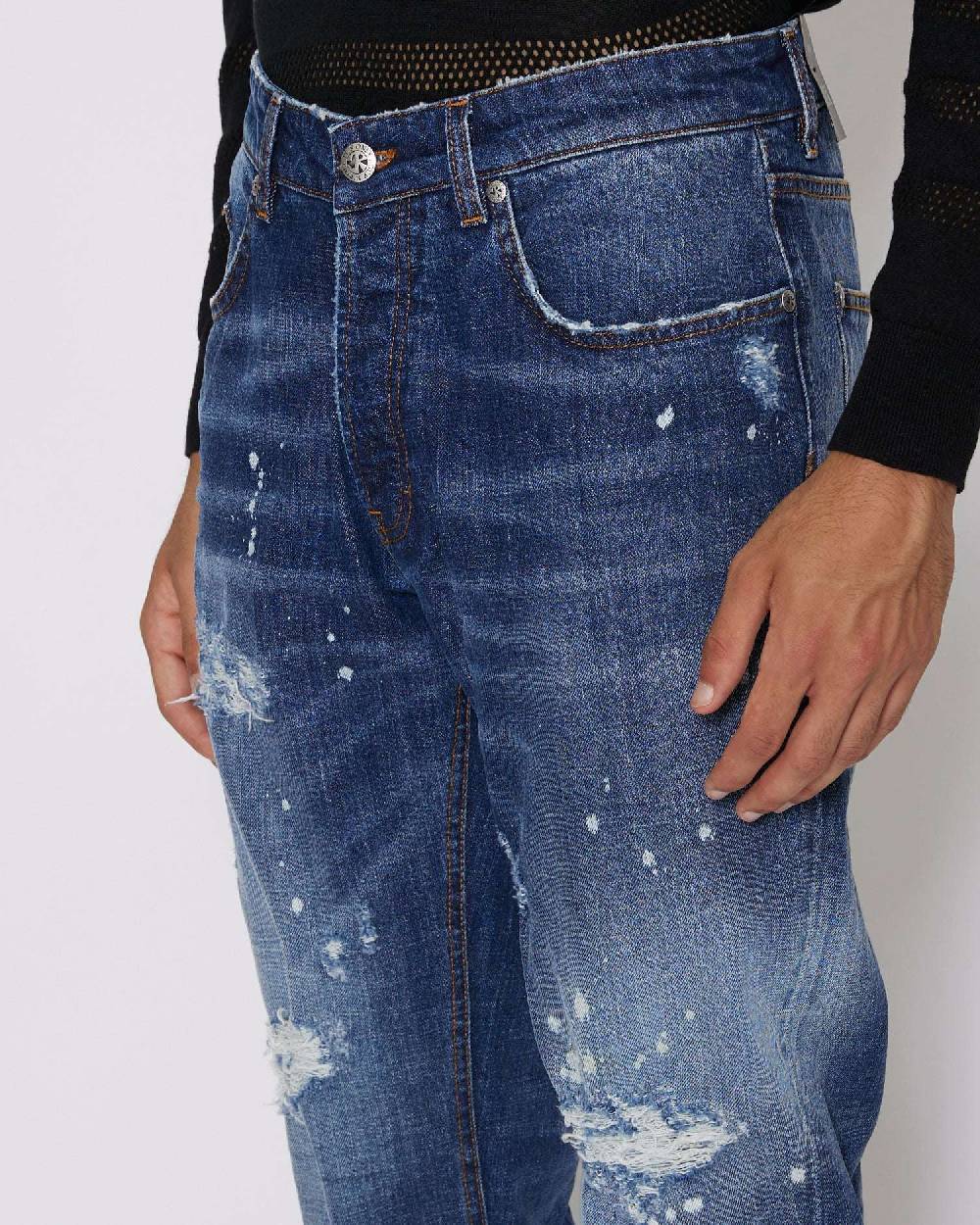 John Richmond Jeans slim con strappi sul davanti Hotsell